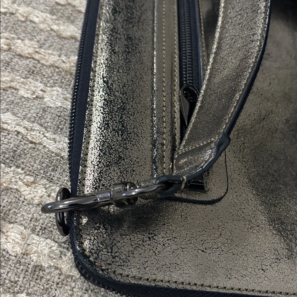 Rebecca Minkoff Metallic‎ Leather Crossbody Shoulder Laptop bag
